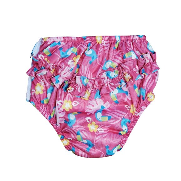 iPlay Swim Diaper Pink Toucan Print Size 3T – Reusable Baby Toddler Swimsuit Dia - Picture 1 of 7